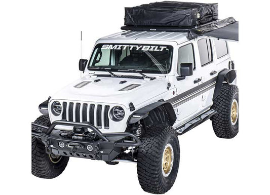 Smittybilt XRC Front and Rear Flat Fender Flare Set - 2018+ Jeep Wrangler JL 4-Door