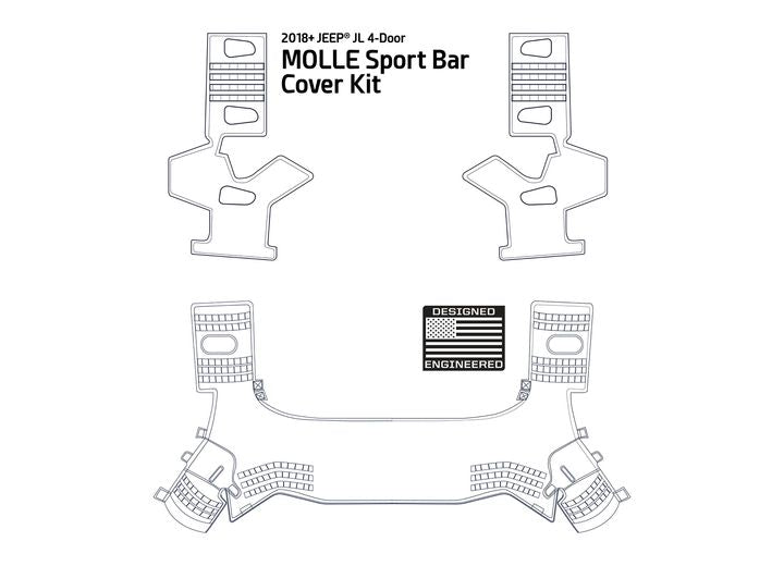 18-C WRANGLER JL 4DR MOLLE SPORT BAR COVER KIT