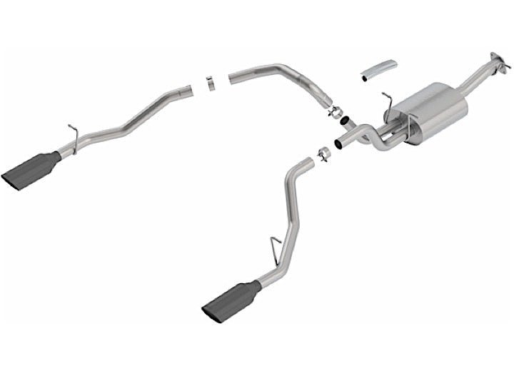 19-C RAM 1500 5.7L V8 QUAD/CC SB 3IN TO 2.5IN S-TYPE EXHAUST SYSTEM W/BLACK CHROME TIP