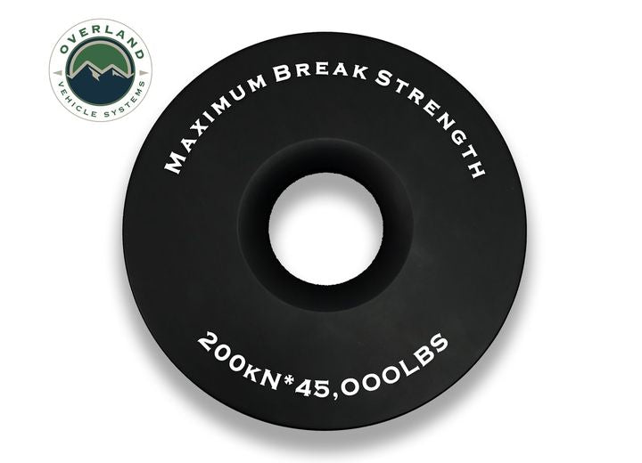 Heavy-Duty 45,000 LB Recovery Ring with Storage Bag - 6.25 Inch Black