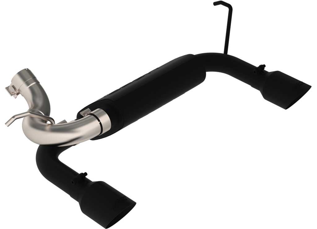 2007-2018 Jeep Wrangler/Rubicon Dual Rear Exit Axle Back Exhaust System - Black Finish