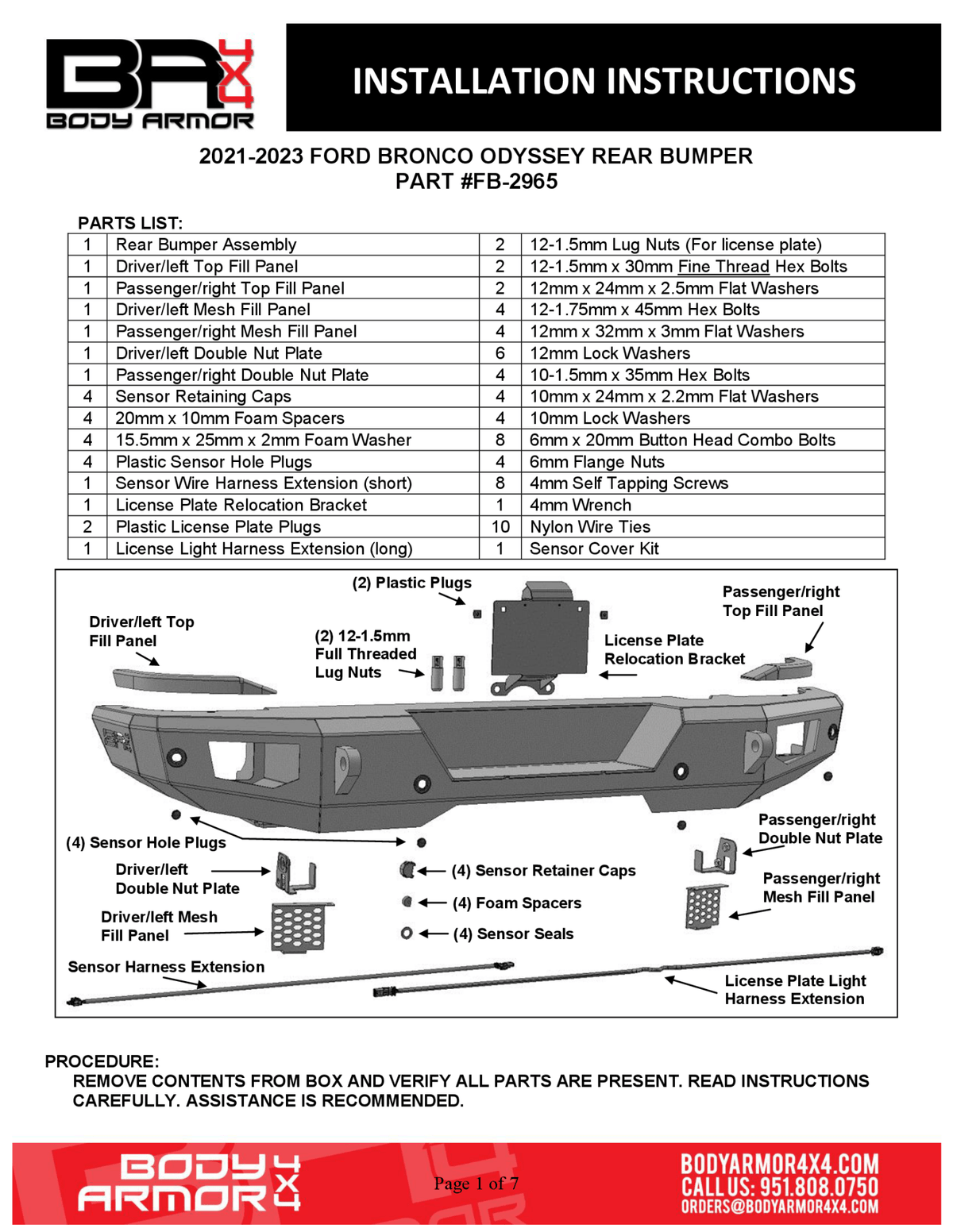 Body Armor 4x4 - 2021 - 2024 Ford Bronco Odyssey Rear Bumper