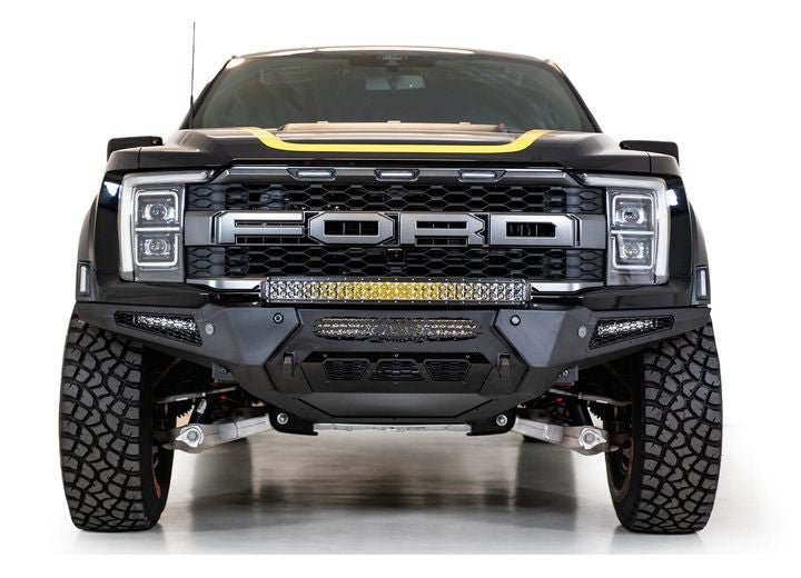 21-C FORD RAPTOR HONEYBADGER FRONT BUMPER HAMMER BLACK POWDERCOAT FINSH