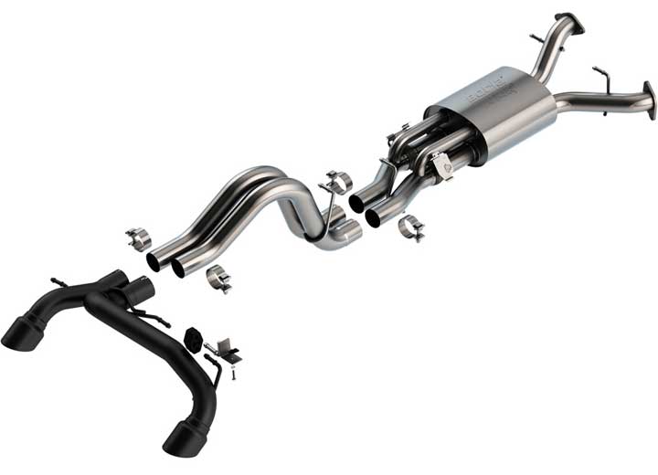 Borla Exhaust - 22 - C Bronco Raptor 3.0L Turbo Cat - Back ATAK Exhaust System With Black Exhaust Tips