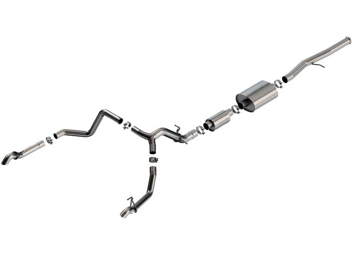 Borla Exhaust - 22 - C Silverado/Sierra 1500 ZR2/AT4X 6.2L V8 Cat - Back S - Type Exhaust System with Turndown Tip