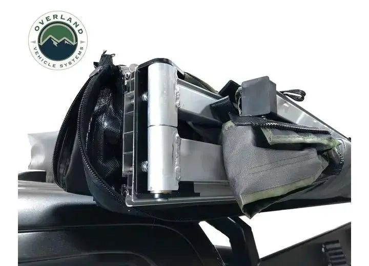 Overland Vehicle Systems / Up Down Air - 270 - Degree Nomadic Awning with Dark Gray Canopy and Black Driver Side Transit Cover