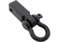 2IN RECEIVER MOUNTED D-RING SHACKLE; 3/4IN 4.75 TON RATING; BLACK