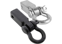 2IN RECEIVER MOUNTED D-RING SHACKLE; 3/4IN 4.75 TON RATING; BLACK