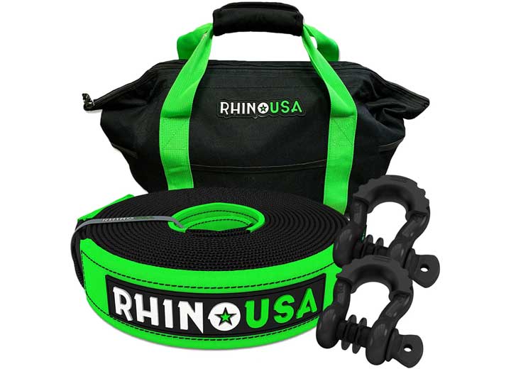 Rhino USA - 30FT TOW STRAP/SHACKLES COMBO