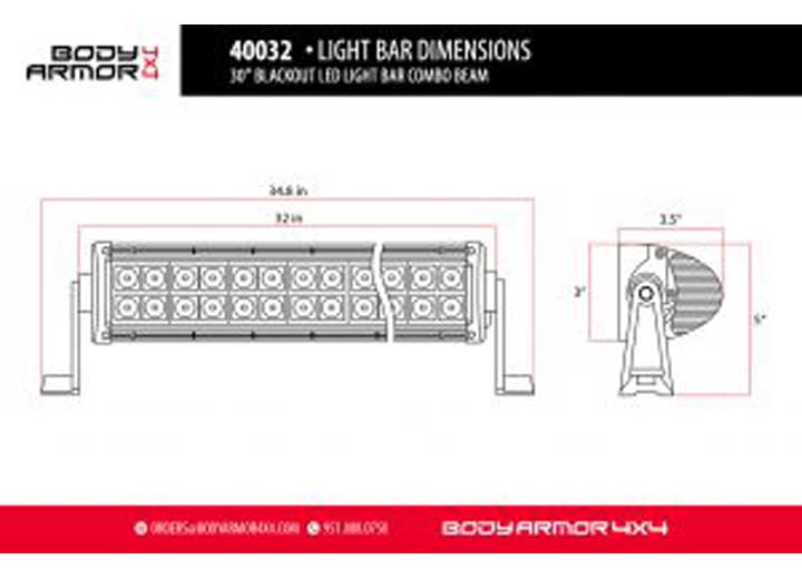 30IN BLACKOUT LED LIGHT BAR COMBO BEAM WITH WIRE HARNESSBLACK