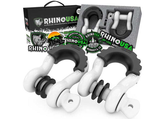 3/4 Inch White D-Ring Shackle Set (Set of 2)