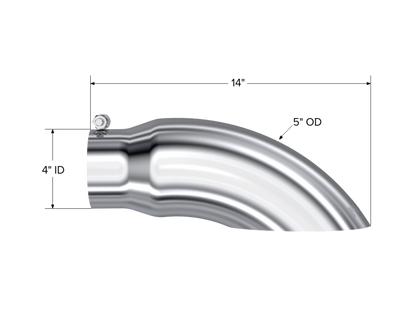 MBRP T5086 Tip. 5in. O.D. Turn Down 4in. inlet 14in. length. T304 - view 2