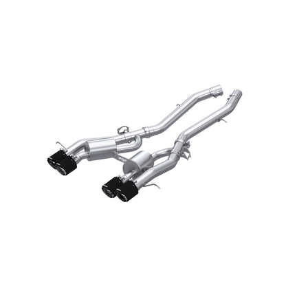 MBRP Exhaust -3in. Axle-Back. Quad Rear Exit. T304 Stainless Steel with CF Tips. Active.