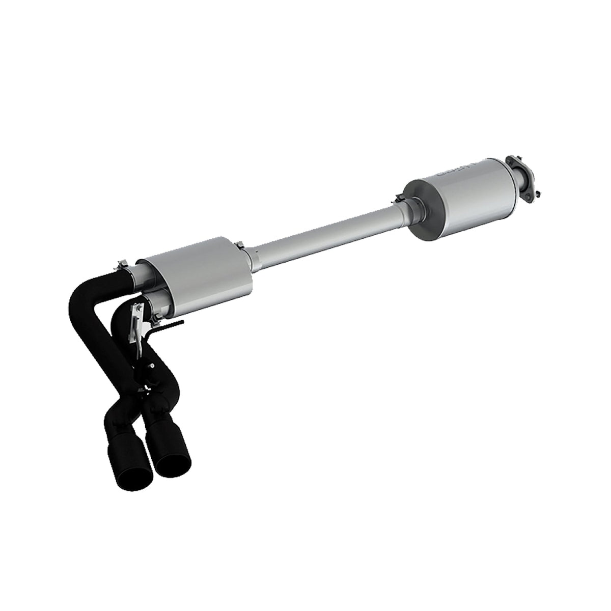 MBRP Exhaust -3in. Cat-Back. Pre-Axle Dual Outlet. Passenger side. Street Version. BLK
