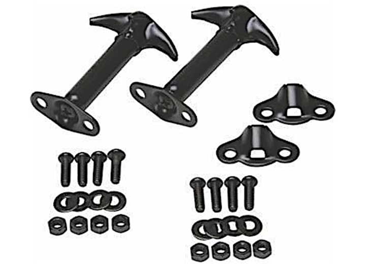 Smittybilt Hood Catch Kit - Black, 1941-1995 Jeep CJ &amp; Wrangler YJ