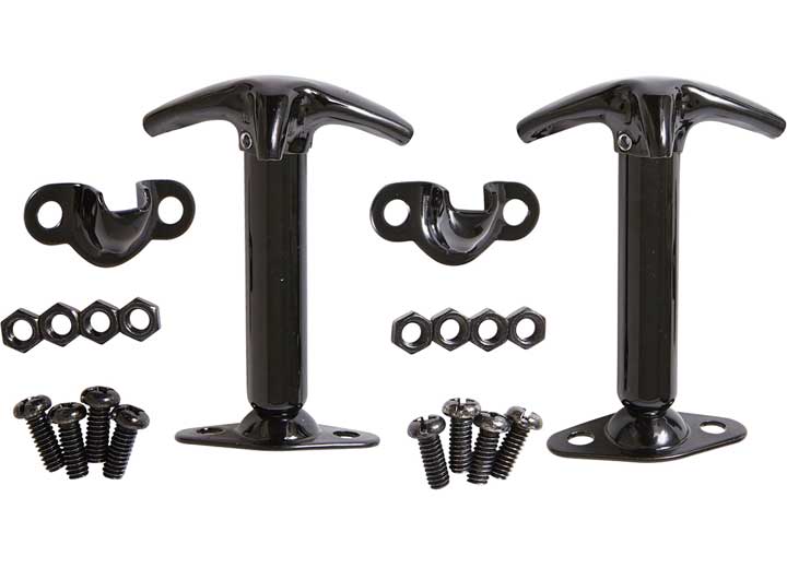Smittybilt Hood Catch Kit - Black, 1941-1995 Jeep CJ &amp; Wrangler YJ
