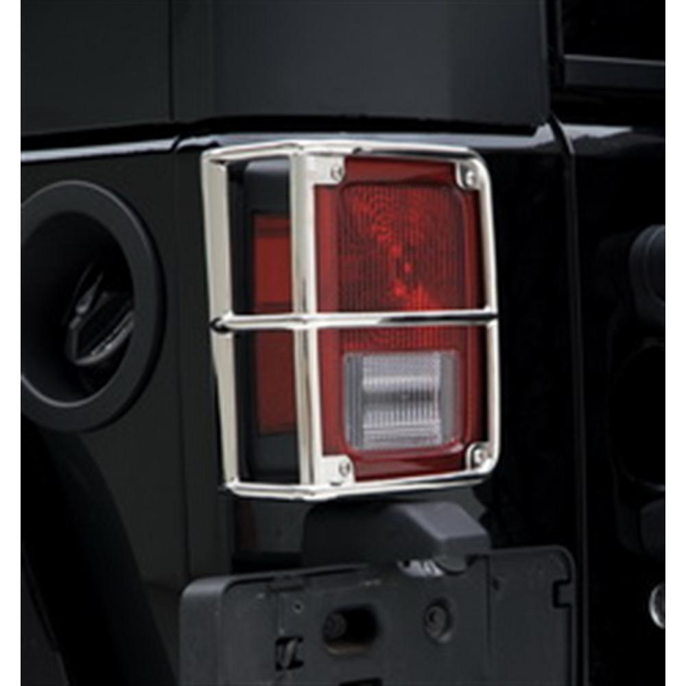 Smittybilt 8465 Euro Tail Light Guard Pair Stainless Steel (07-18 JK/JKU) - view 2
