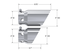 MBRP Exhaust -4in. inlet 5in. Tip Cover Set-6 in. and 9 in. in length. T304 Stainless Steel.