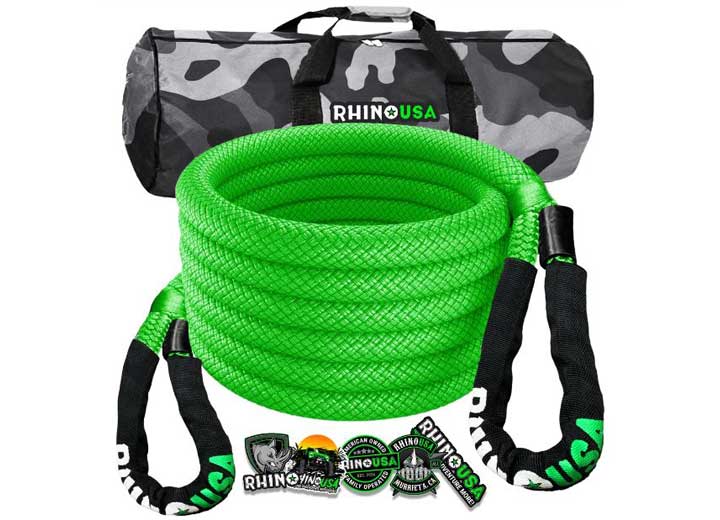 20FT Green Kinetic Energy Recovery Rope - 5/8 Inch Heavy-Duty Tow Rope