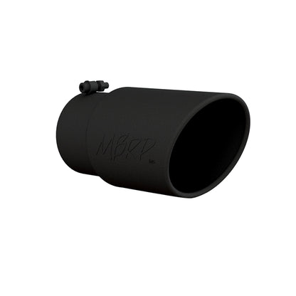 MBRP T5075BLK Tip. 6in. O.D. Angled Rolled End 5in. inlet 12in. length