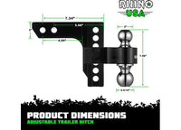 6-Inch Heavy Duty Adjustable Drop Hitch - 2-Inch Receiver, Black Finish