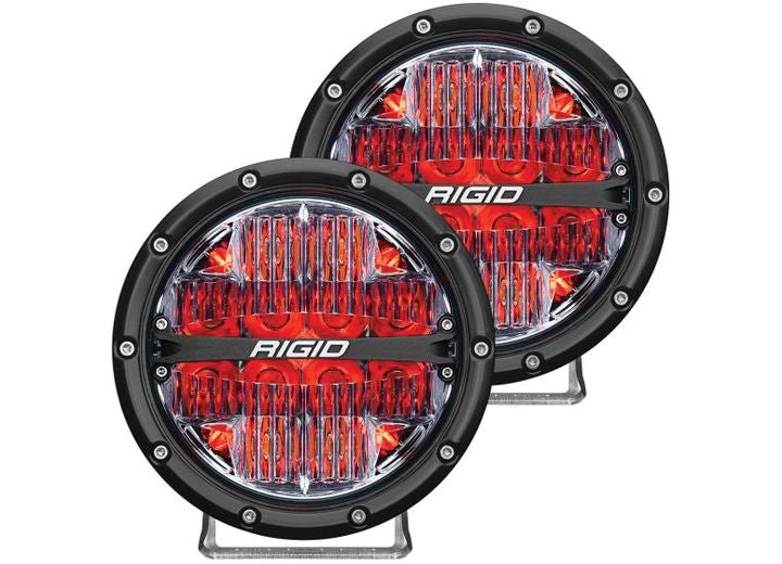 6 Inch 360-Series LED Off-Road Driving Lights with Red Backlight - Dual Pair