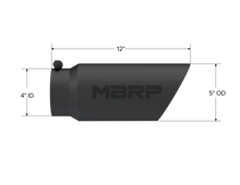 MBRP T5053BLK Tip. 5in. O.D.. Dual Wall Angled. 4in. inlet 12in. Length - view 2