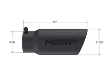 MBRP T5051BLK Tip. 5in. O.D. Angled Rolled End 4in. inlet 12in - view 2