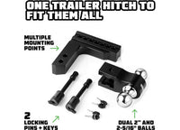 6-Inch Durable Heavy-Duty Drop Hitch - 2.5-Inch Black Finish