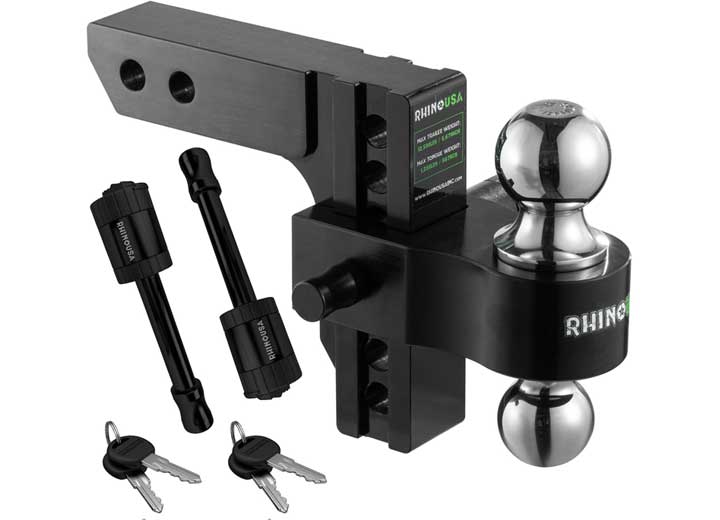 6-Inch Heavy Duty Adjustable Drop Hitch - 2-Inch Receiver, Black Finish