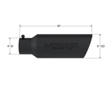 MBRP T5130BLK Tip. 6in. O.D.. Rolled end. 4in. inlet 18in. in length - view 2