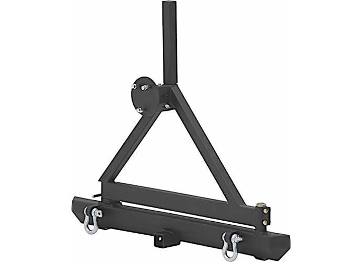 76-06 WRANGLER (CJ/YJ/TJ/LJ) SRC CLASSIC REAR BUMPER W/ D-RINGS, HITCH & TIRE CARRIER -BLACK TEXTURE