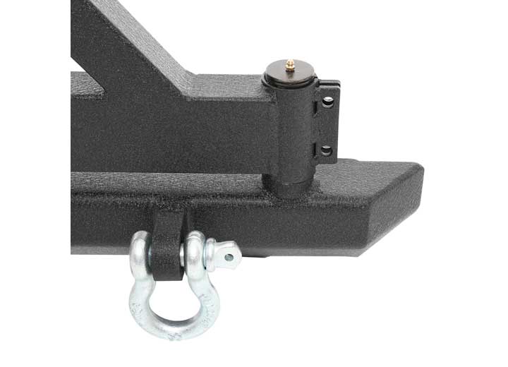 76-06 WRANGLER (CJ/YJ/TJ/LJ) SRC CLASSIC REAR BUMPER W/ D-RINGS, HITCH & TIRE CARRIER -BLACK TEXTURE