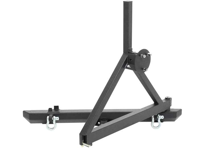 76-06 WRANGLER (CJ/YJ/TJ/LJ) SRC CLASSIC REAR BUMPER W/ D-RINGS, HITCH & TIRE CARRIER -BLACK TEXTURE