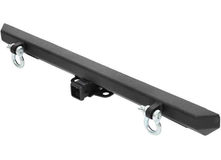 76-06 WRANGLER CJ/YJ/TJ/LJ SRC CLASSIC ROCK CRAWLER REAR BUMPER W/2IN RECEIVER & D-RINGS; BLACK TEXT