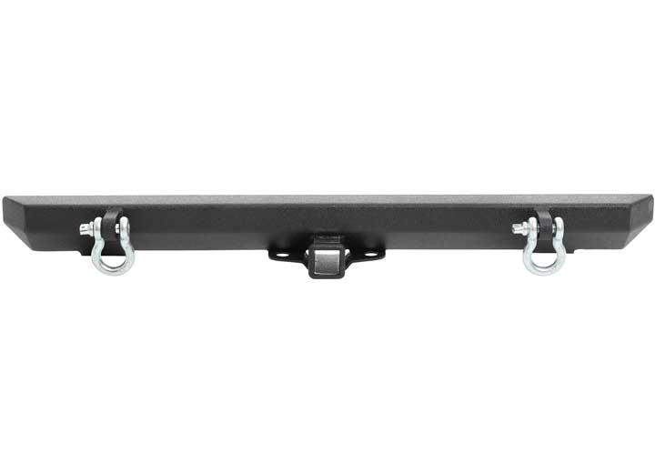 76-06 WRANGLER CJ/YJ/TJ/LJ SRC CLASSIC ROCK CRAWLER REAR BUMPER W/2IN RECEIVER & D-RINGS; BLACK TEXT