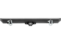 76-06 WRANGLER CJ/YJ/TJ/LJ SRC CLASSIC ROCK CRAWLER REAR BUMPER W/2IN RECEIVER & D-RINGS; BLACK TEXT