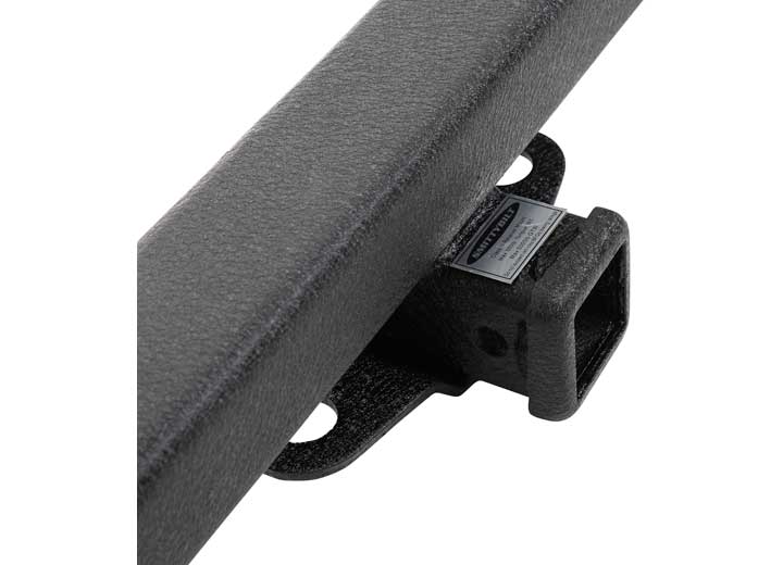 76-06 WRANGLER CJ/YJ/TJ/LJ SRC CLASSIC ROCK CRAWLER REAR BUMPER W/2IN RECEIVER & D-RINGS; BLACK TEXT