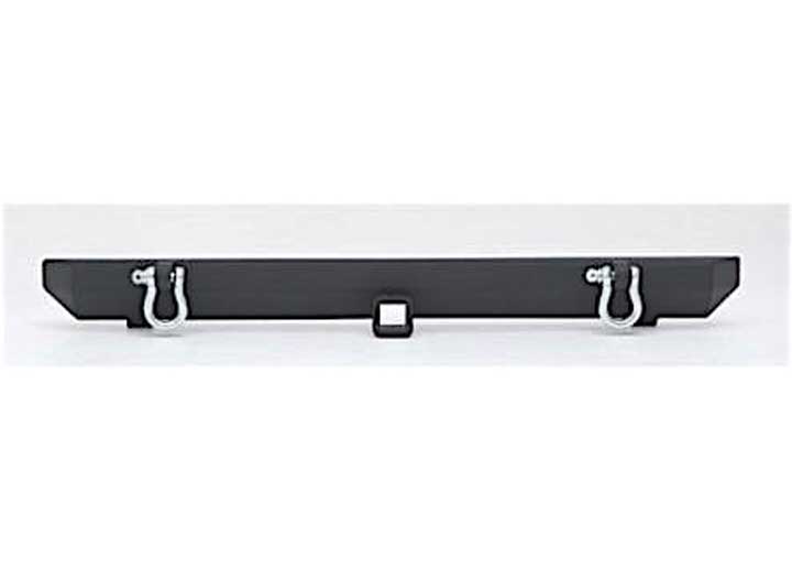 76-06 WRANGLER CJ/YJ/TJ/LJ SRC CLASSIC ROCK CRAWLER REAR BUMPER W/2IN RECEIVER & D-RINGS; BLACK TEXT