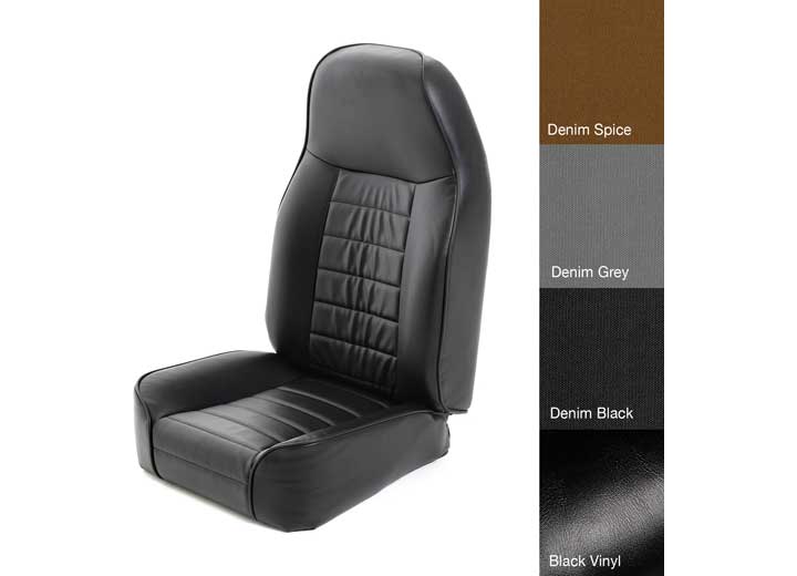 76-18 CJ & WRANGLER CJ/YJ/TJ/LJ SEAT - FRONT - STANDARD BUCKET - VINYL BLACK