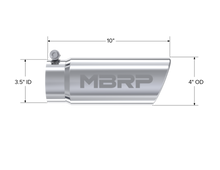 MBRP T5112 Tip. 4in. O.D. Angled Rolled End 3in. inlet 10in. length - view 2
