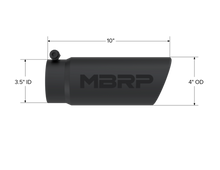 MBRP T5112BLK Tip. 4in. O.D. Angled Rolled End 3in. inlet 10in - view 2