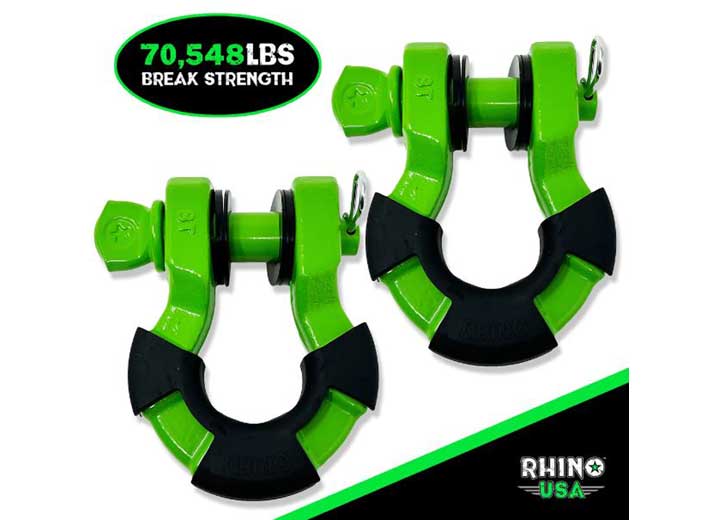 Rhino USA - 8 TON SUPER SHACKLES W/ ISOLATORS