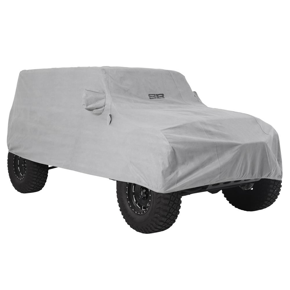 Smittybilt 845 Full Car Cover w/ Storage Bag, Lock & Cable Gray (18+ JLU) - view 2
