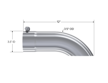 MBRP T5080 Tip. 3.5in OD. 3.5in Inlet. 12in Length. Single Wall Turn - view 2