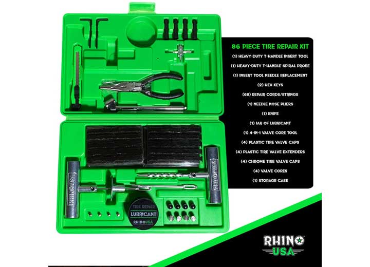 Rhino USA - 86 PIECE TIRE REPAIR PLUG KIT