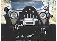 87-06 JEEP WRANGLER, RUBICON AND UNLIMITED SRC FRONT STINGER BUMPER W/D-RING MOUNTS; BLACK TEXTURED
