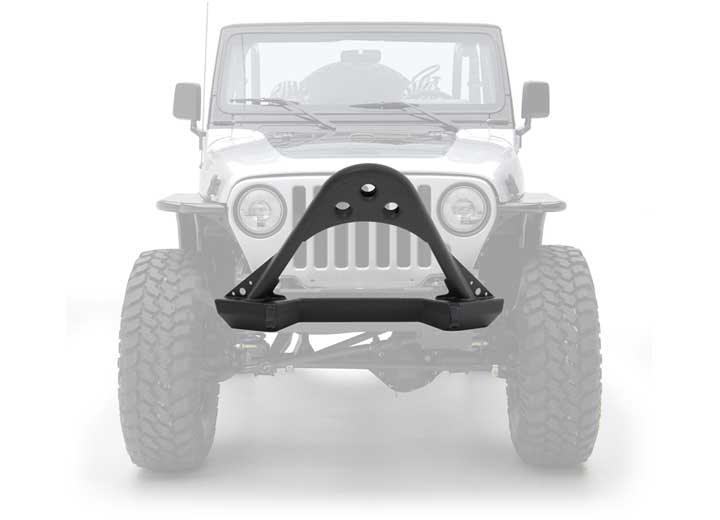 87-06 JEEP WRANGLER, RUBICON AND UNLIMITED SRC FRONT STINGER BUMPER W/D-RING MOUNTS; BLACK TEXTURED