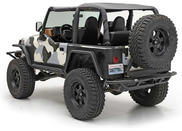 87-06 WRANGLER (YJ/TJ/LJ) SRC REAR BUMPER W/TIRE CARRIER - BLACK TEXTURED