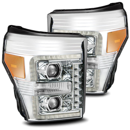 AlphaRex 880141 Projector Headlights Plank Style Design Chrome